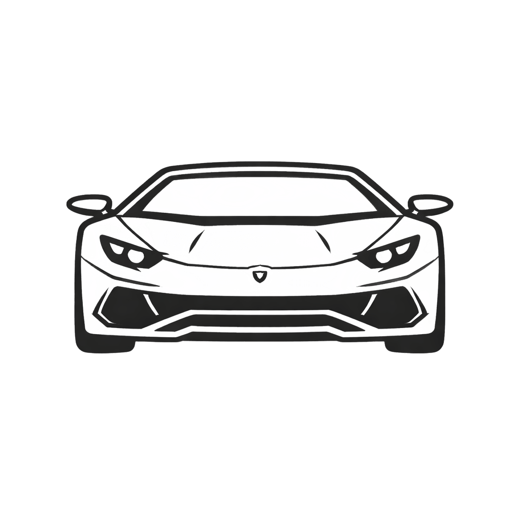 Sleek sports car front view